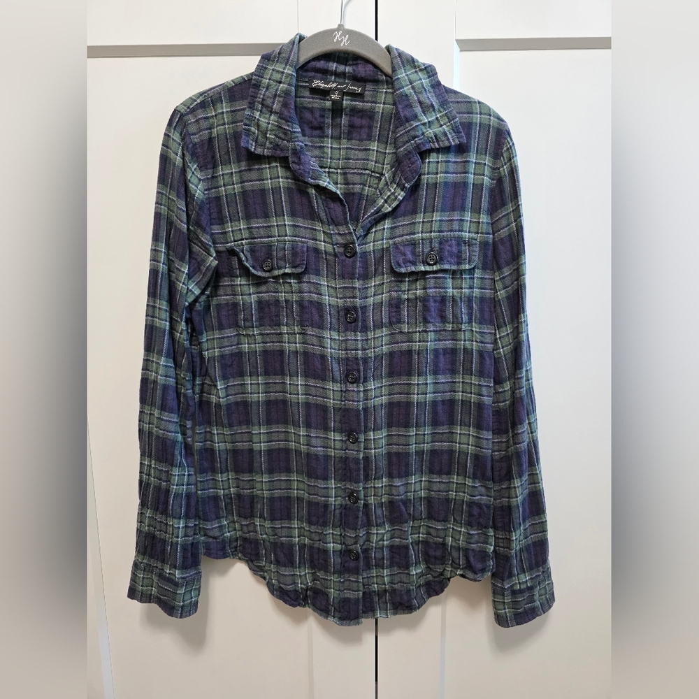 Elizabeth And James Plaid Button-Up Shirt